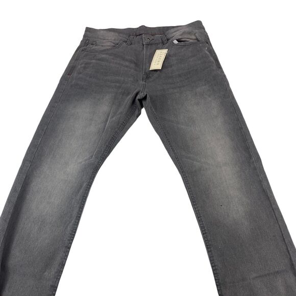 JACHS New York Jeans Mens 31x30 Gray Denim Mid Rise Stretch Slim Straight Fit - Picture 12 of 15